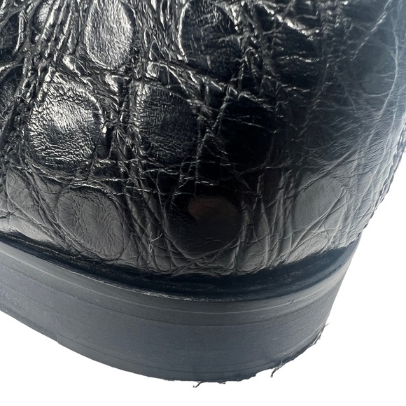 Zelli Italia Black Nic Roma Genuine Crocodile Leather Penny Loafers Size 12M - Picture 16 of 17